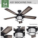 54 in. Outdoor Ceiling Fans with Light, Indoor Outdoor Ceiling Fans with LED Lights and Pull Chain Control-2-ErisView