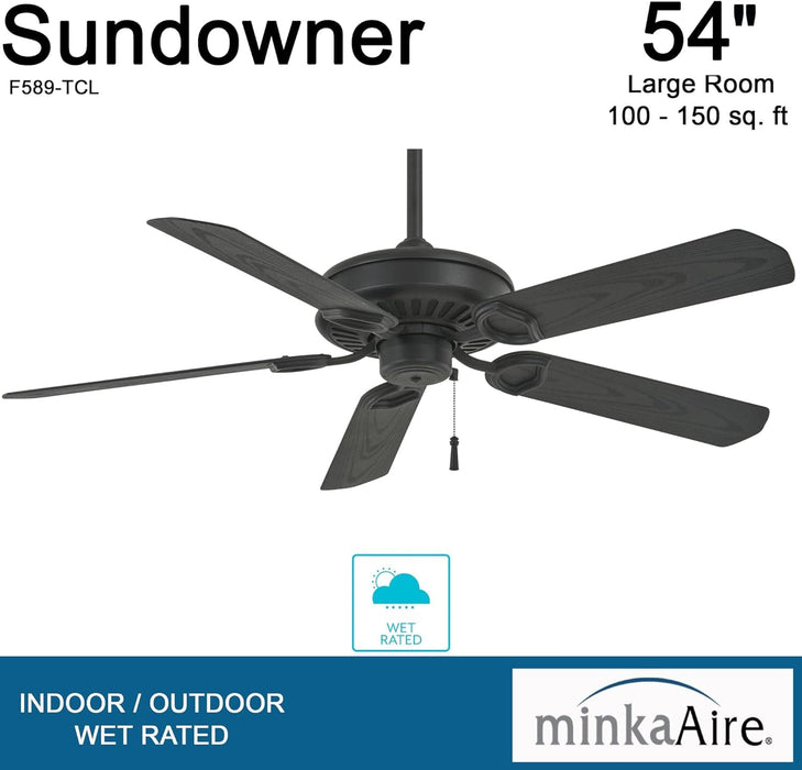 54 in. Outdoor Ceiling Fans with Pull Chain, Outdoor Ceiling Fans without Lights, Exterior Ceiling Fans-4-ErisView