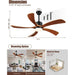 54 in. Outdoor Fans with Lights Remote Control, 5 Blades Wood Outdoor Fan for Patio, Exterior Fans-2-ErisView