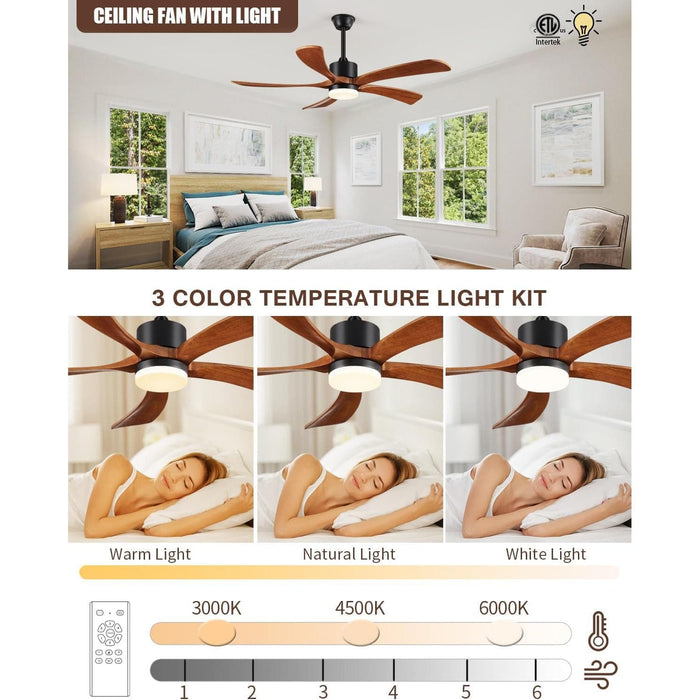 54 in. Outdoor Fans with Lights Remote Control, 5 Blades Wood Outdoor Fan for Patio, Exterior Fans-3-ErisView