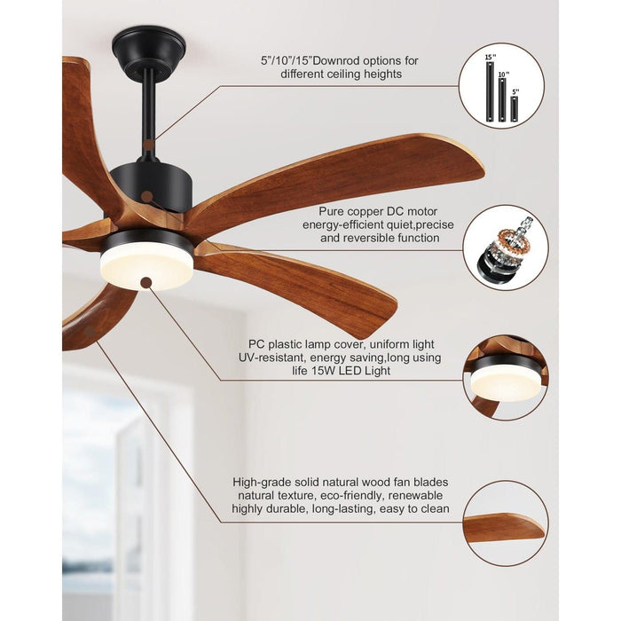 54 in. Outdoor Fans with Lights Remote Control, 5 Blades Wood Outdoor Fan for Patio, Exterior Fans-4-ErisView