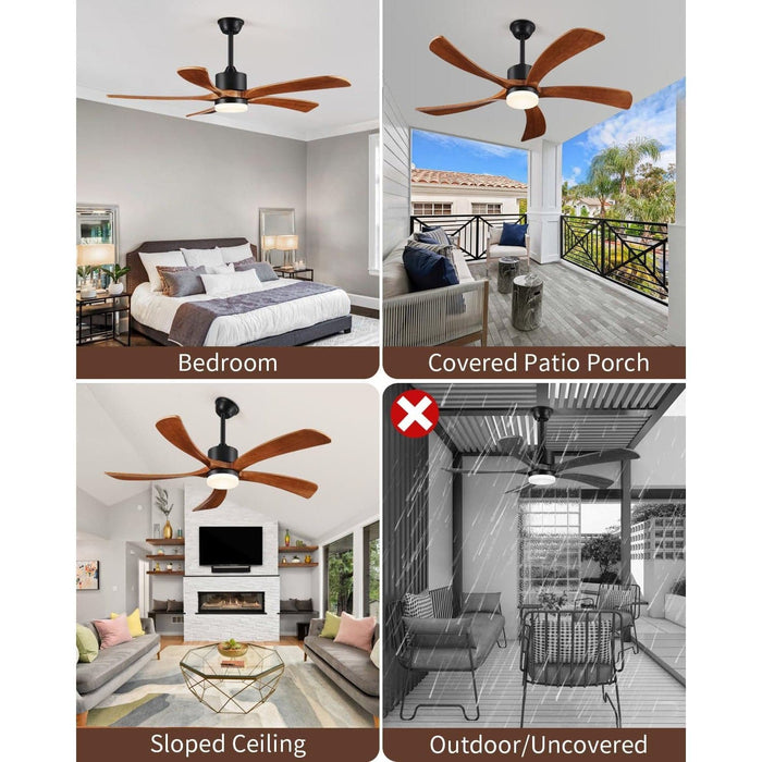 54 in. Outdoor Fans with Lights Remote Control, 5 Blades Wood Outdoor Fan for Patio, Exterior Fans-8-ErisView