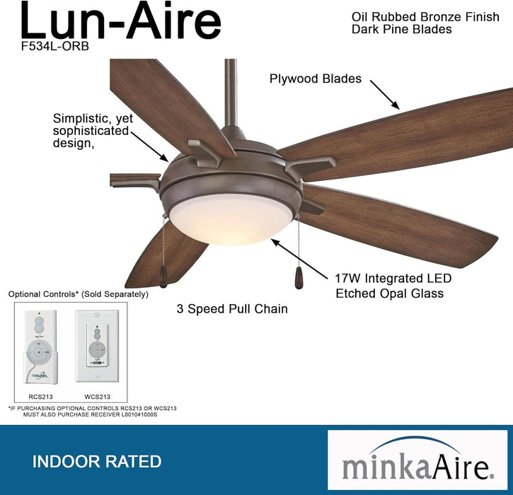 54 in. Recessed Ceiling Fan, Oil Rubbed Bronze Ceiling Fan, Contemporary Fans-2-ErisView