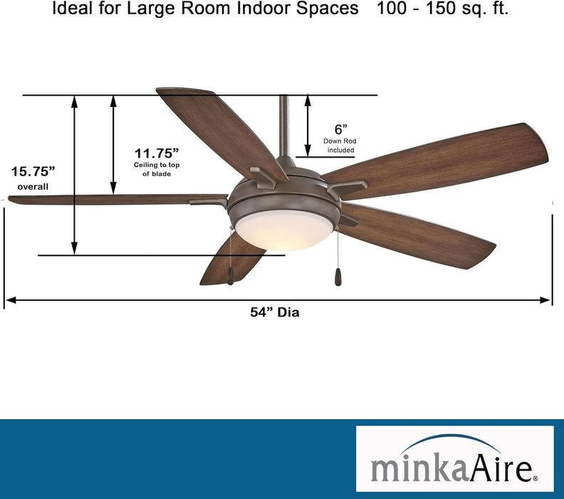 54 in. Recessed Ceiling Fan, Oil Rubbed Bronze Ceiling Fan, Contemporary Fans-3-ErisView