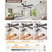 54 in. Remote Control Ceiling Fan and Light, Farmhouse Outdoor Fan for Patio, Modern Wood Reversible Quiet Ceiling Fans-3-ErisView