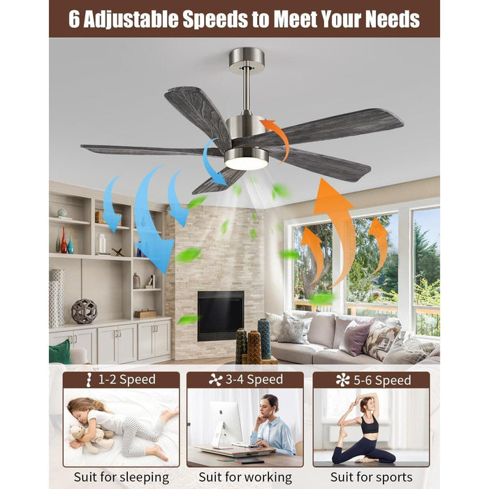 54 in. Remote Control Ceiling Fan and Light, Farmhouse Outdoor Fan for Patio, Modern Wood Reversible Quiet Ceiling Fans-5-ErisView