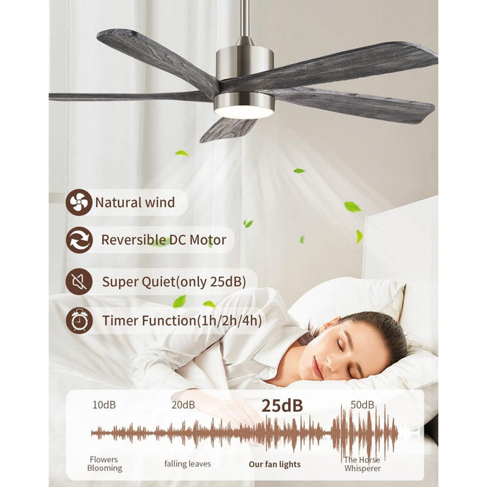 54 in. Remote Control Ceiling Fan and Light, Farmhouse Outdoor Fan for Patio, Modern Wood Reversible Quiet Ceiling Fans-7-ErisView