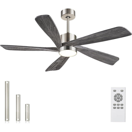 54 in. Remote Control Ceiling Fan and Light, Farmhouse Outdoor Fan for Patio, Modern Wood Reversible Quiet Ceiling Fans-1-ErisView