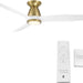 54 in. Smart Flush Mount Brass Ceiling Fan, Indoor Outdoor White Ceiling Fan with Light and Remote, Works with Alexa Ios android APP, 3 Blade Ceiling Fan-2-ErisView