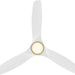 54 in. Smart Flush Mount Brass Ceiling Fan, Indoor Outdoor White Ceiling Fan with Light and Remote, Works with Alexa Ios android APP, 3 Blade Ceiling Fan-9-ErisView