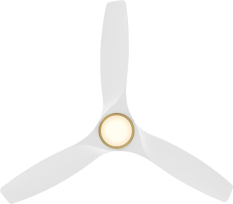 54 in. Smart Flush Mount Brass Ceiling Fan, Indoor Outdoor White Ceiling Fan with Light and Remote, Works with Alexa Ios android APP, 3 Blade Ceiling Fan-9-ErisView
