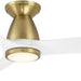 54 in. Smart Flush Mount Brass Ceiling Fan, Indoor Outdoor White Ceiling Fan with Light and Remote, Works with Alexa Ios android APP, 3 Blade Ceiling Fan-1-ErisView