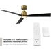 54 in. Smart Indoor Outdoor Ceiling Fan, 3 Blade Ceiling Fan, Matte White Ceiling Fan with LED Light and Remote, Works with Alexa and Ios Or android APP-11-ErisView