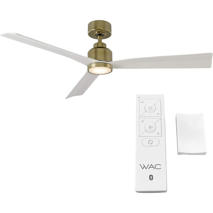 54 in. Smart Indoor Outdoor Ceiling Fan, 3 Blade Ceiling Fan, Matte White Ceiling Fan with LED Light and Remote, Works with Alexa and Ios Or android APP-21-ErisView