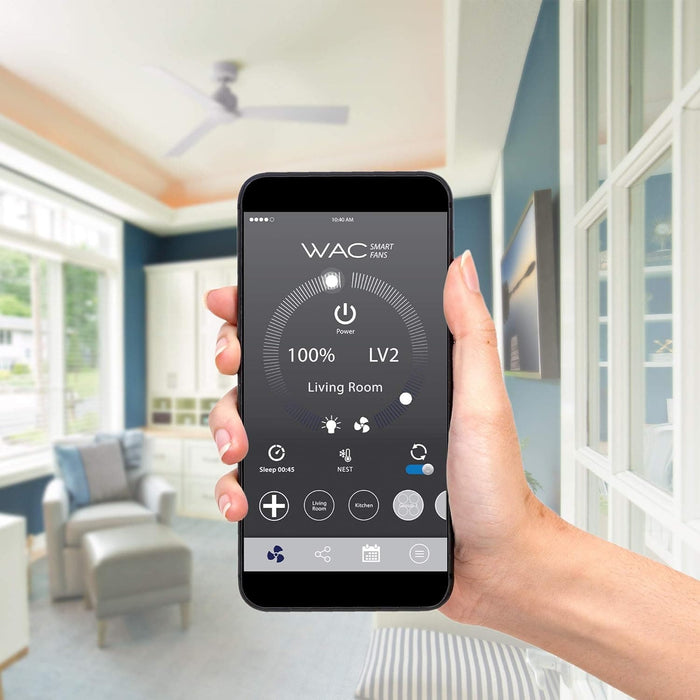 54 in. Smart Indoor Outdoor Ceiling Fan, 3 Blade Ceiling Fan, Matte White Ceiling Fan with LED Light and Remote, Works with Alexa and Ios Or android APP-29-ErisView