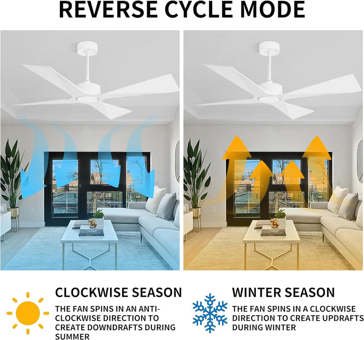 54 in. Wet Rated Ceiling Fans without Lights, Reversible Ceiling Fan with Remote Control, Waterproof Outdoor Fans for Porch Patio Gazebo, Gazebo Fan-13-ErisView