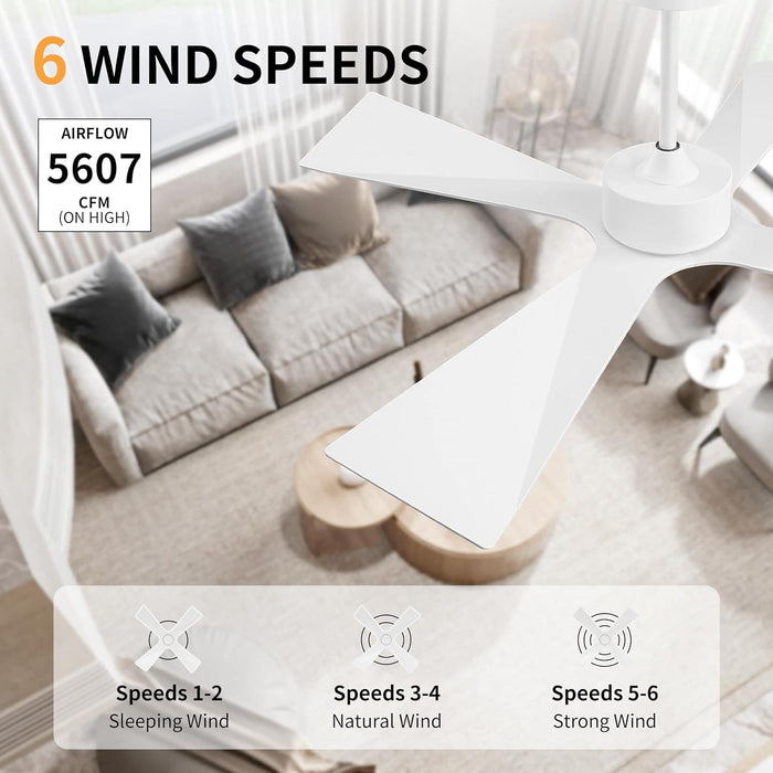 54 in. Wet Rated Ceiling Fans without Lights, Reversible Ceiling Fan with Remote Control, Waterproof Outdoor Fans for Porch Patio Gazebo, Gazebo Fan-16-ErisView