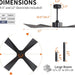 54 in. Wet Rated Ceiling Fans without Lights, Reversible Ceiling Fan with Remote Control, Waterproof Outdoor Fans for Porch Patio Gazebo, Gazebo Fan-4-ErisView