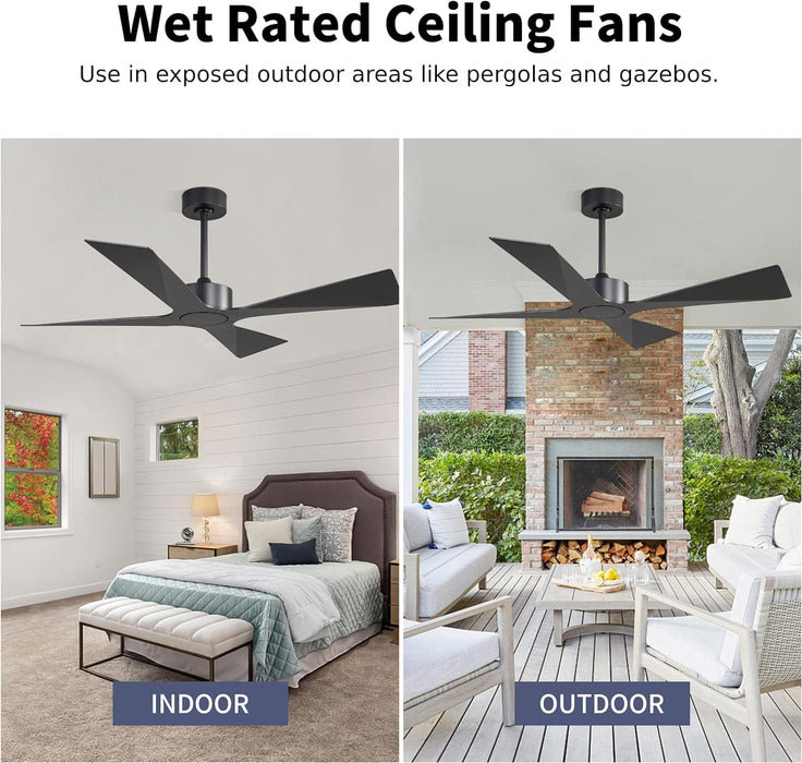 54 in. Wet Rated Ceiling Fans without Lights, Reversible Ceiling Fan with Remote Control, Waterproof Outdoor Fans for Porch Patio Gazebo, Gazebo Fan-7-ErisView