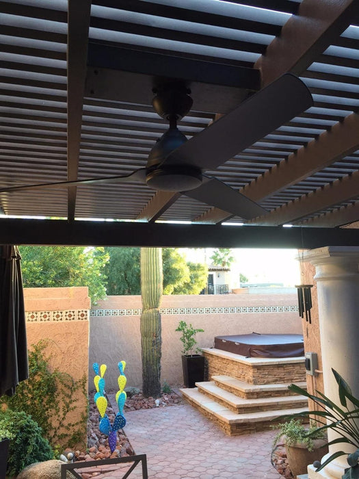 54 in. Wet Rated Outdoor Remote Control Ceiling Fans, Brushed Nickel Ceiling Fan-4-ErisView