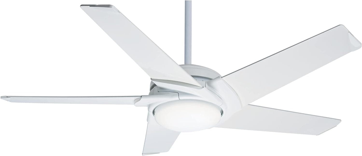 54 in. White Indoor Ceiling Fan with LED Light and Remote Control, Ceiling Hugger Ceiling Fan with Light-1-ErisView