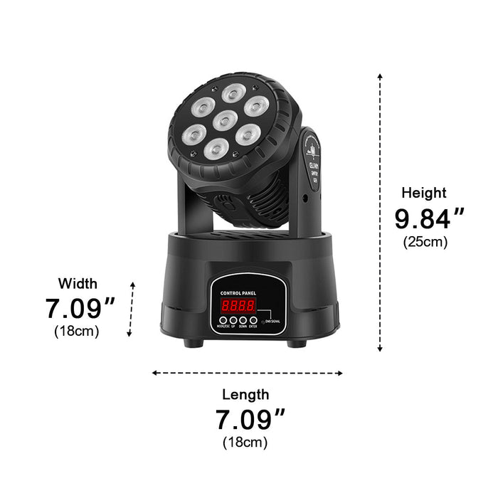 Moving Head Spotlight - 540° Rotation RGB LED / Special Effects Lighting for DJ, Party, Stage Events