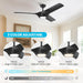 56 in. Black Ceiling Fan, Modern Indoor Outdoor Ceiling Fans with Light and Remote for Patio Bedroom Bedroom Living Room-3-ErisView