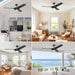 56 in. Black Ceiling Fan, Modern Indoor Outdoor Ceiling Fans with Light and Remote for Patio Bedroom Bedroom Living Room-7-ErisView