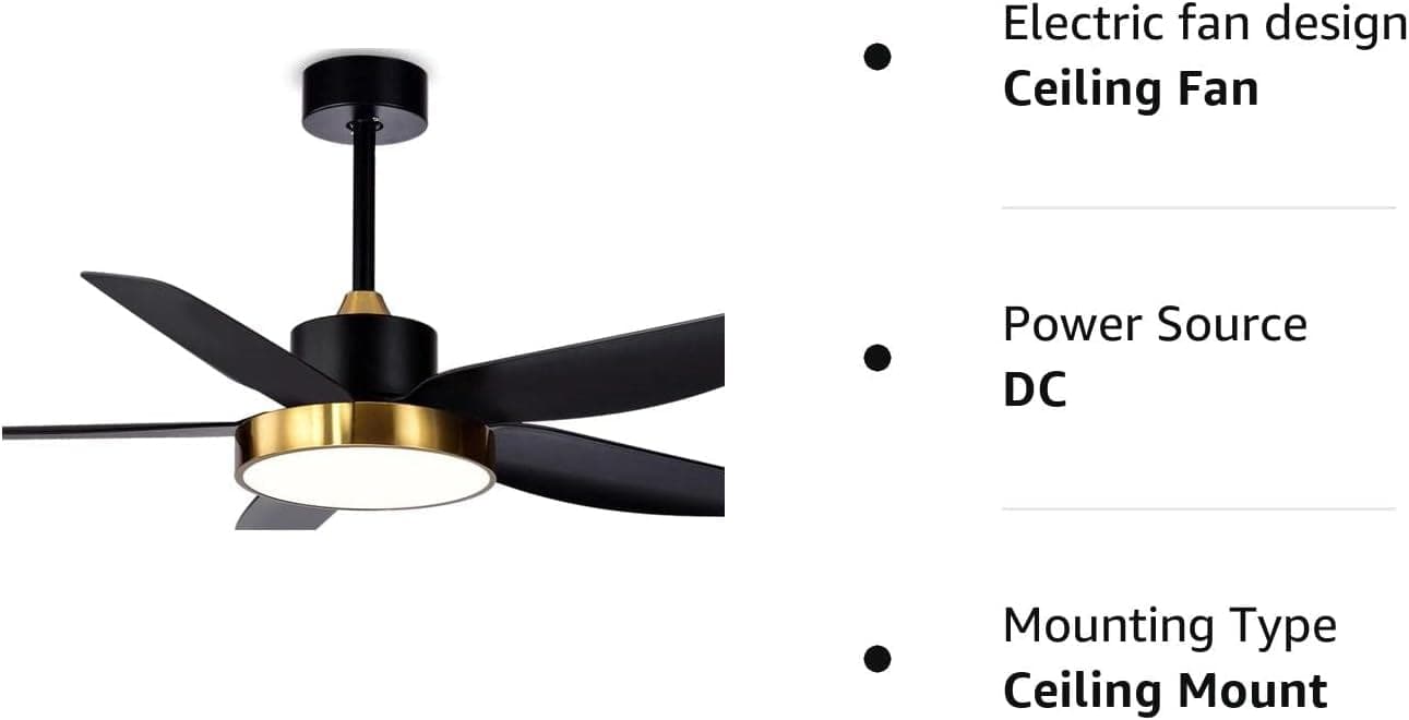 56 in. Black Ceiling Fan with Light and Remote Control, Indoor Ceiling Fan in Winter Summer for Living Room Bedroom, Outdoor Patio Ceiling Fan-10-ErisView