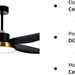 56 in. Black Ceiling Fan with Light and Remote Control, Indoor Ceiling Fan in Winter Summer for Living Room Bedroom, Outdoor Patio Ceiling Fan-10-ErisView
