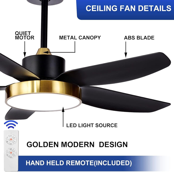 56 in. Black Ceiling Fan with Light and Remote Control, Indoor Ceiling Fan in Winter Summer for Living Room Bedroom, Outdoor Patio Ceiling Fan-3-ErisView