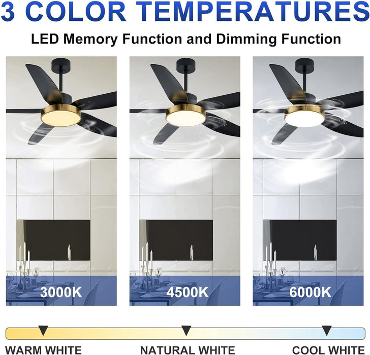 56 in. Black Ceiling Fan with Light and Remote Control, Indoor Ceiling Fan in Winter Summer for Living Room Bedroom, Outdoor Patio Ceiling Fan-4-ErisView