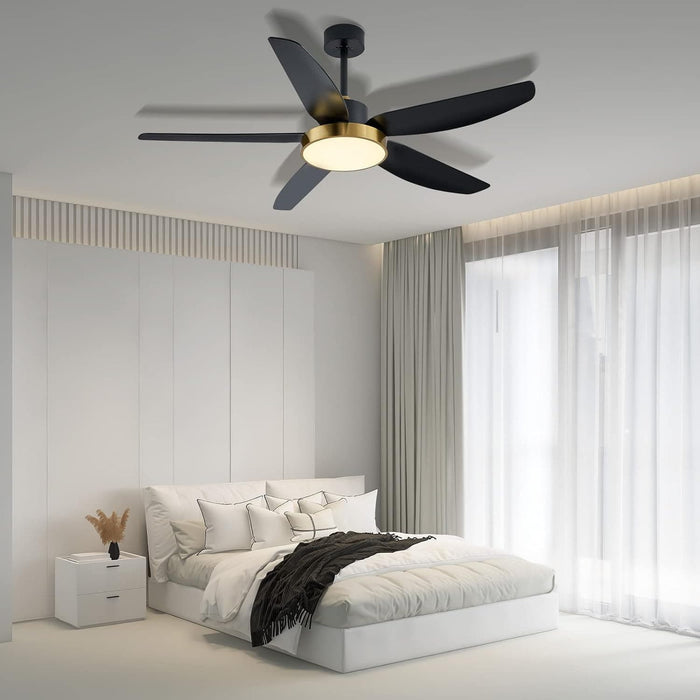 56 in. Black Ceiling Fan with Light and Remote Control, Indoor Ceiling Fan in Winter Summer for Living Room Bedroom, Outdoor Patio Ceiling Fan-7-ErisView