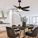 56 in. Black Ceiling Fan with Light and Remote Control, Indoor Ceiling Fan in Winter Summer for Living Room Bedroom, Outdoor Patio Ceiling Fan-9-ErisView