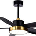 56 in. Black Ceiling Fan with Light and Remote Control, Indoor Ceiling Fan in Winter Summer for Living Room Bedroom, Outdoor Patio Ceiling Fan-1-ErisView
