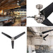 56 in. Contemporary Ceiling Fan NO Light, High End Ceiling Fan with Pull Chain, Reversible Fan in Winter Summer, Brushed Nickel Ceiling Fan-2-ErisView