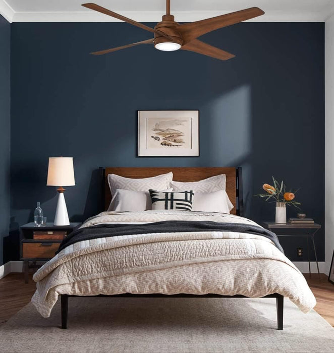 56 in. Dimmable LED Recessed Ceiling Fan Light, Distressed Koa Finish Ceiling Fan-7-ErisView
