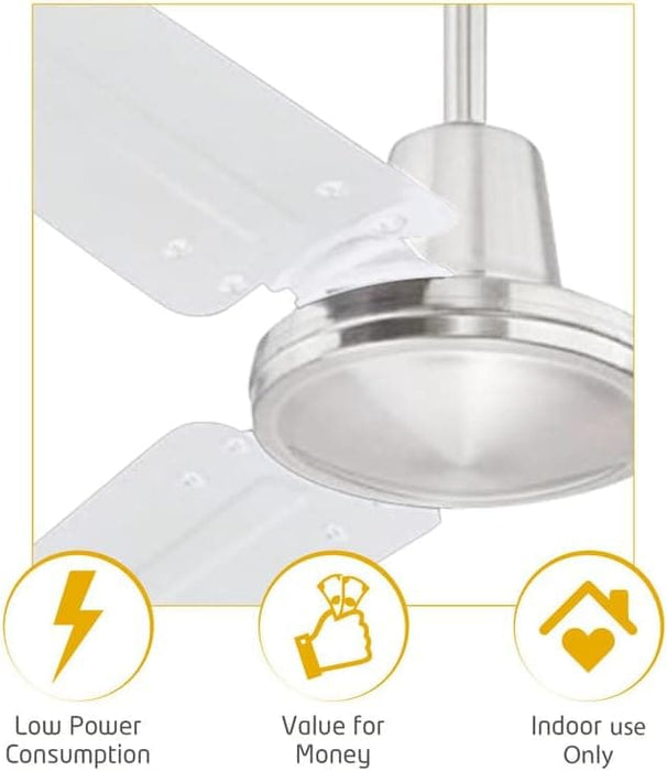 56 in. Indoor Commercial Ceiling Fan, Set of 2 Garage Ceiling Fan, Industrial Ceiling Fans, 3 Blade White Ceiling Fan-17-ErisView