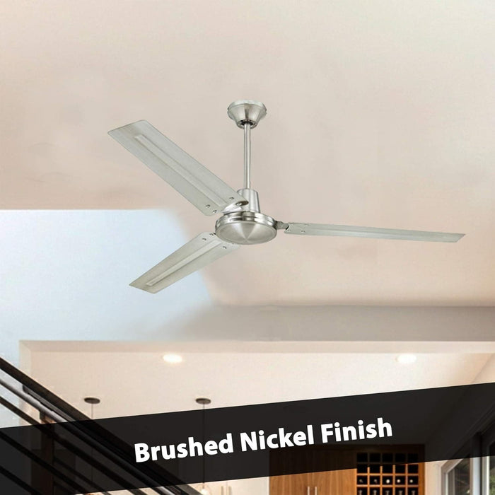 56 in. Indoor Commercial Ceiling Fan, Set of 2 Garage Ceiling Fan, Industrial Ceiling Fans, 3 Blade White Ceiling Fan-20-ErisView