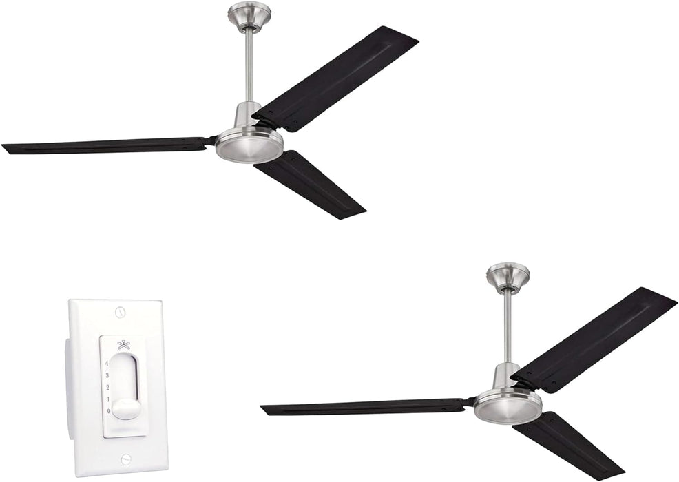 56 in. Indoor Commercial Ceiling Fan, Set of 2 Garage Ceiling Fan, Industrial Ceiling Fans, 3 Blade White Ceiling Fan-21-ErisView