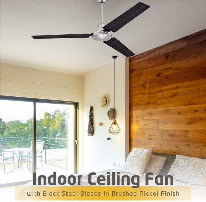56 in. Indoor Commercial Ceiling Fan, Set of 2 Garage Ceiling Fan, Industrial Ceiling Fans, 3 Blade White Ceiling Fan-22-ErisView