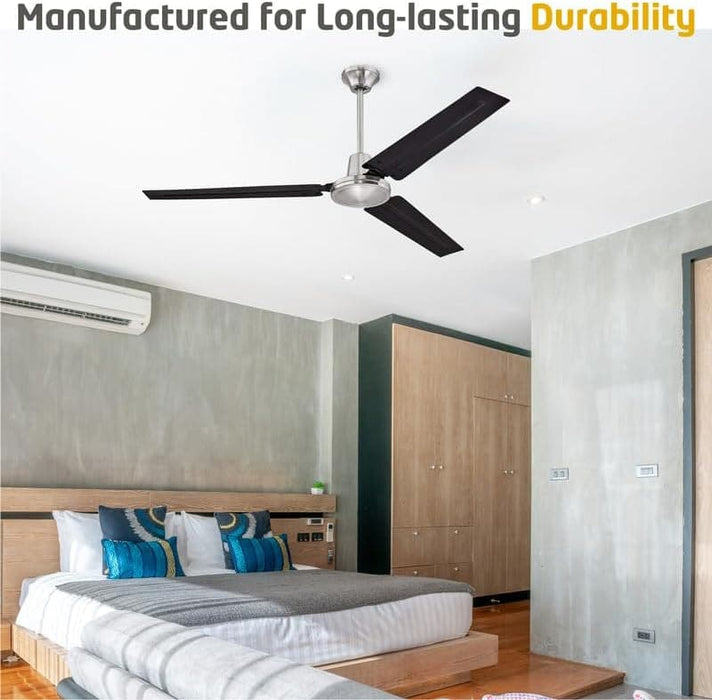 56 in. Indoor Commercial Ceiling Fan, Set of 2 Garage Ceiling Fan, Industrial Ceiling Fans, 3 Blade White Ceiling Fan-24-ErisView
