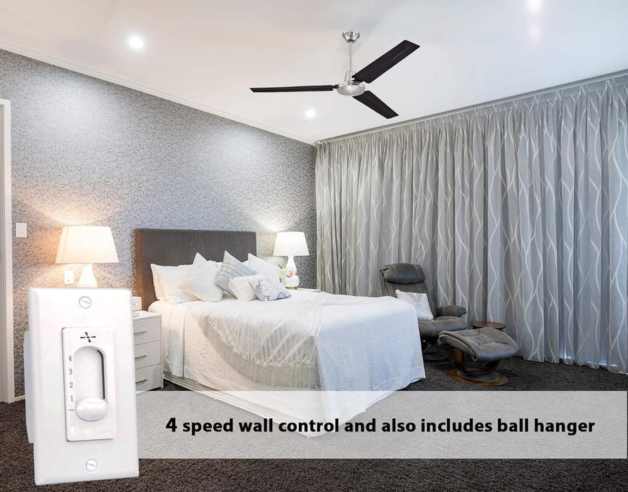 56 in. Indoor Commercial Ceiling Fan, Set of 2 Garage Ceiling Fan, Industrial Ceiling Fans, 3 Blade White Ceiling Fan-28-ErisView