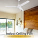 56 in. Indoor Commercial Ceiling Fan, Set of 2 Garage Ceiling Fan, Industrial Ceiling Fans, 3 Blade White Ceiling Fan-2-ErisView