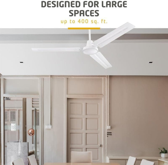 56 in. Indoor Commercial Ceiling Fan, Set of 2 Garage Ceiling Fan, Industrial Ceiling Fans, 3 Blade White Ceiling Fan-3-ErisView