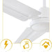 56 in. Indoor Commercial Ceiling Fan, Set of 2 Garage Ceiling Fan, Industrial Ceiling Fans, 3 Blade White Ceiling Fan-5-ErisView