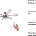 56 in. Indoor Modern LED Ceiling Fan with Light and Remote, 6 Blades with Dual Finish Reversible Fan in Winter Summer, Metal Blade Fan-12-ErisView