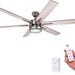 56 in. Indoor Modern LED Ceiling Fan with Light and Remote, 6 Blades with Dual Finish Reversible Fan in Winter Summer, Metal Blade Fan-1-ErisView