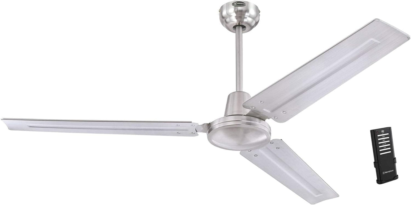 56 in. Industrial Style Ceiling Fans, Brushed Nickel Ceiling Fan-11-ErisView