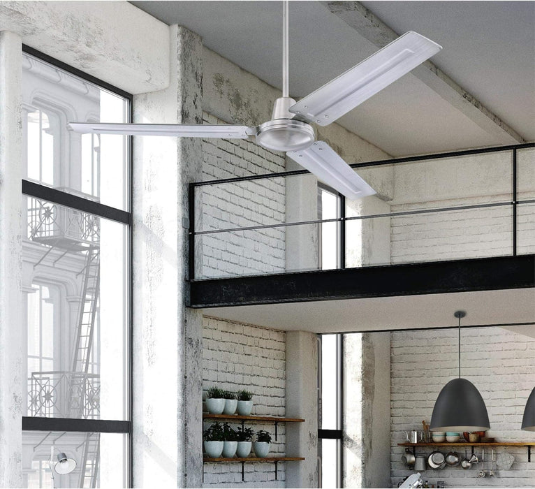 56 in. Industrial Style Ceiling Fans, Brushed Nickel Ceiling Fan-17-ErisView